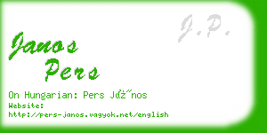 janos pers business card